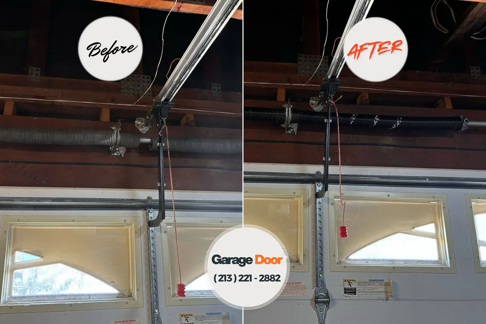 Before and after: garage door repair Duncanville, TX